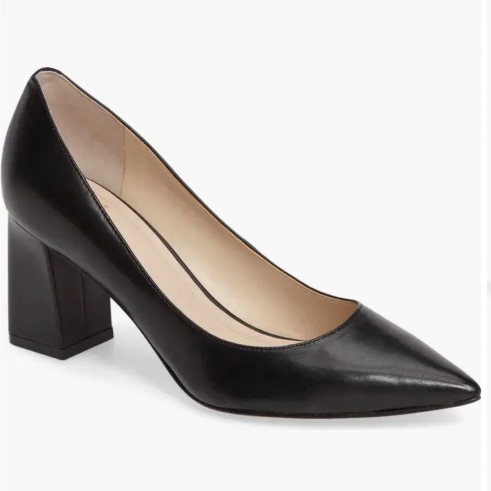 NWOT-Mark Fisher LTD 3” Heel Pointed Toe Leather Pump Shoes. Size 8M